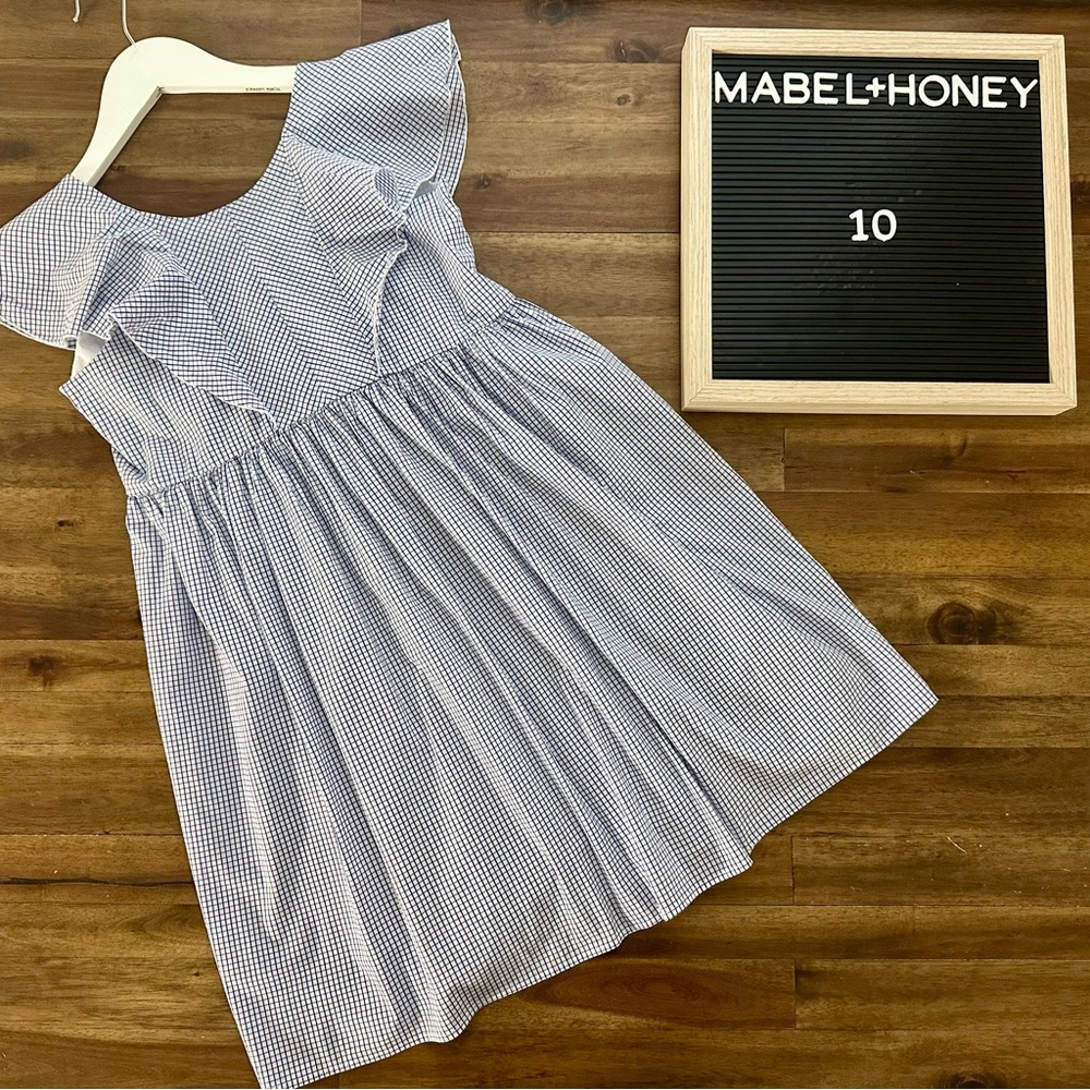 NEW Mabel + Honey Purple Bow Back Dress 10 Sleeveless Ruffle Teen Preppy Classic